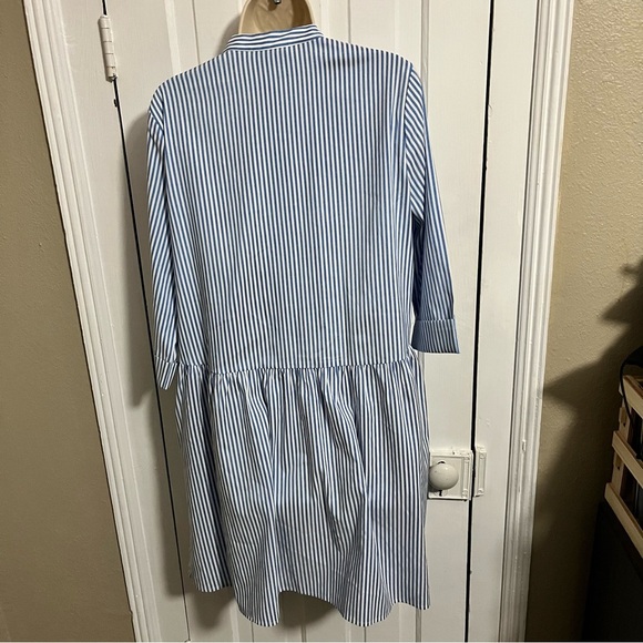 Tuckernuck Blue White Stripe Royal Shirt Dress Medium G2 - Picture 5 of 9